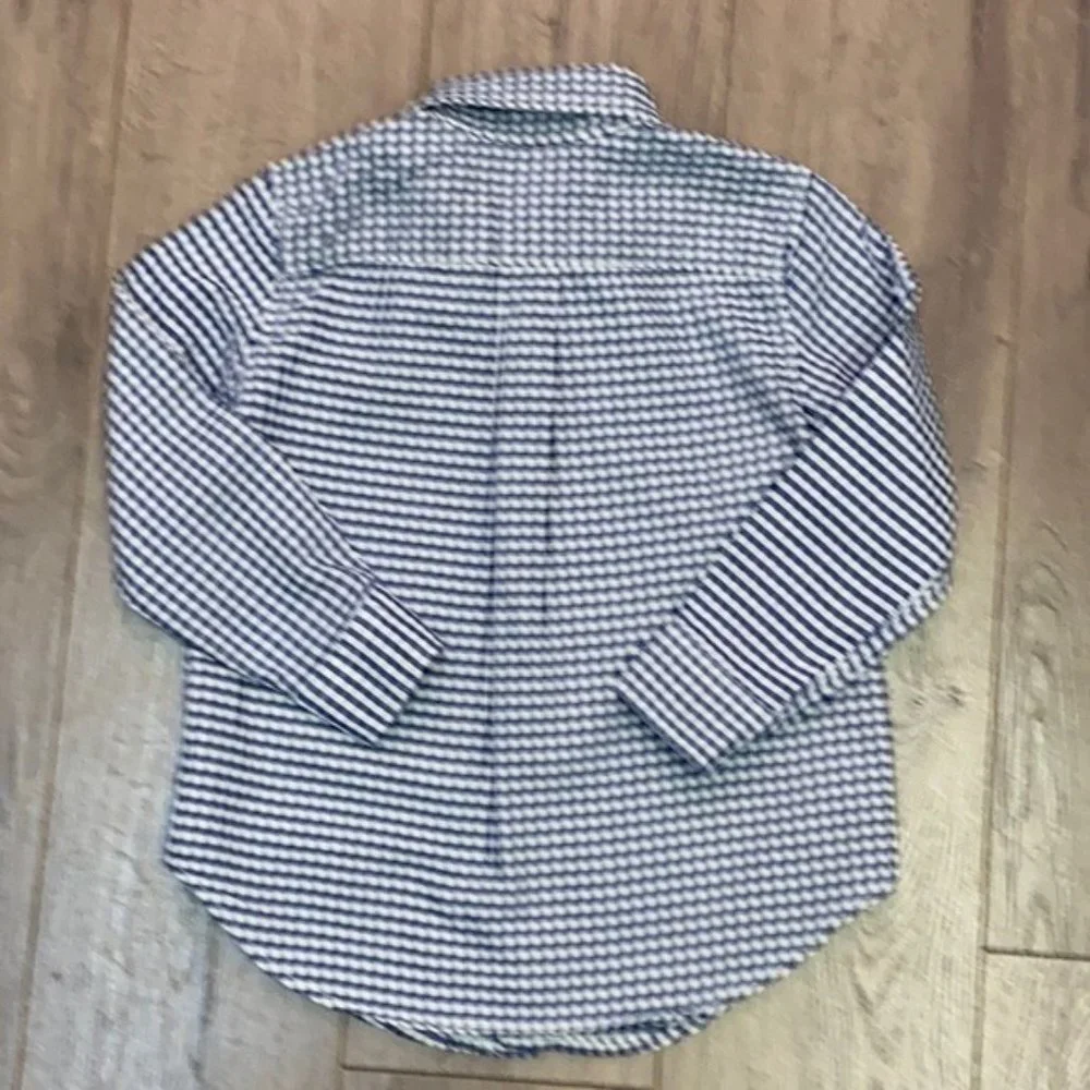 Ralph Lauren Boys Navy Gingham Style Button Down Shirt